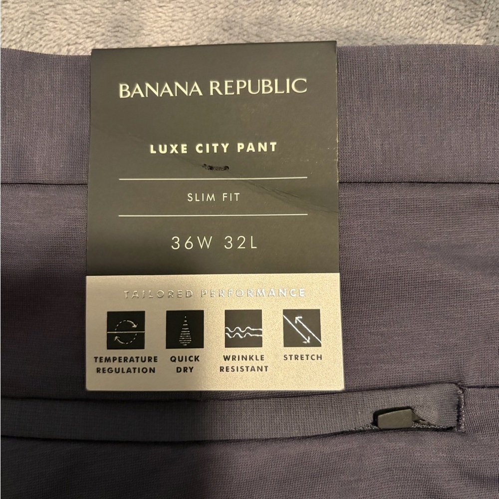 Banana Republic Mens Charcoal Slim Fit Luxe City Pants NWT - Picture 3 of 3